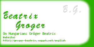beatrix groger business card